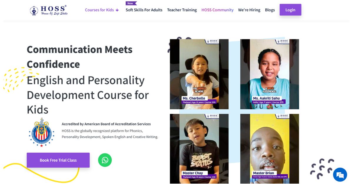 Persionality Development Course Personality Development Course for Kids in USA - HOSS